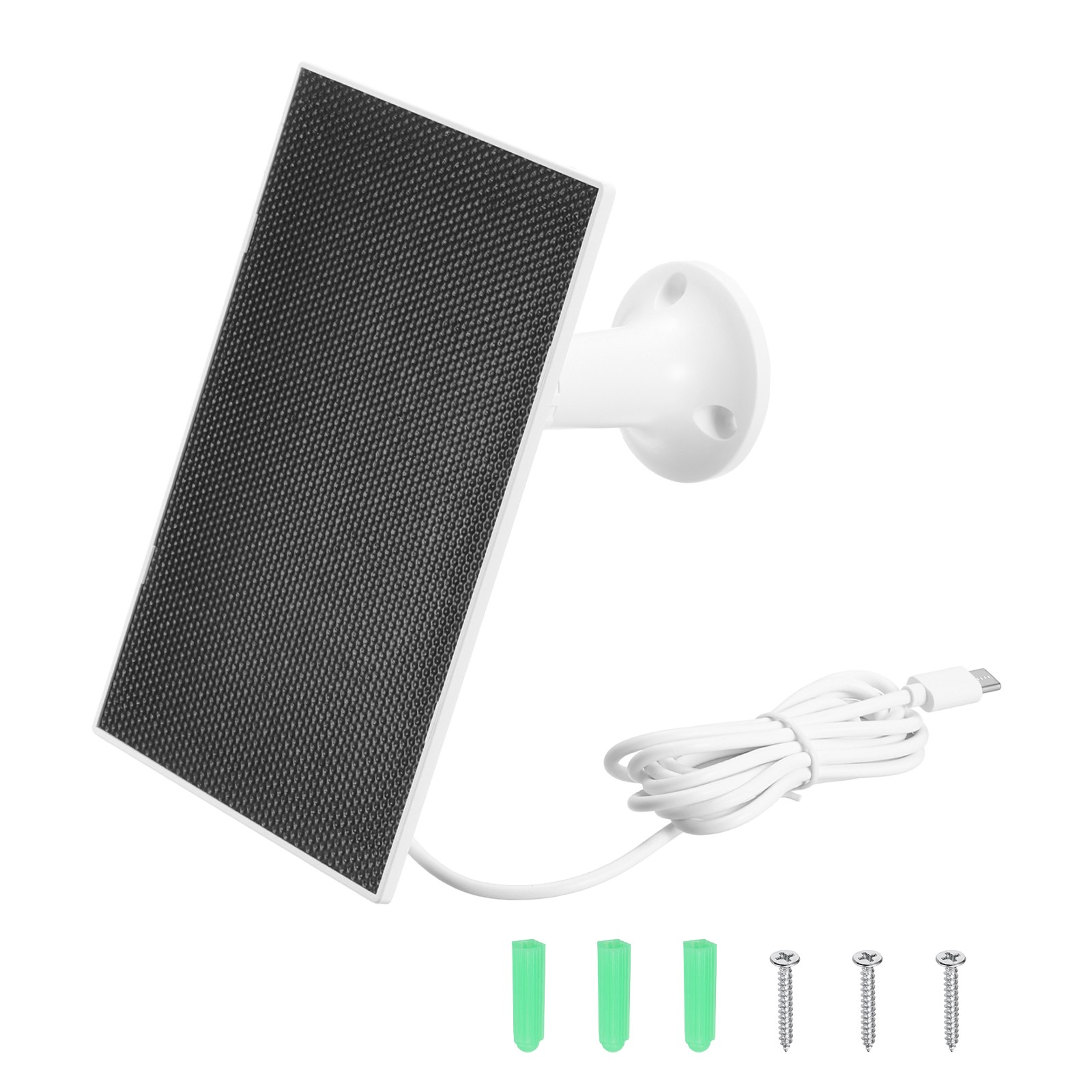 Solar Panel, 3W 6V USB Solar Panel Charger with 360 Wall Mount, White