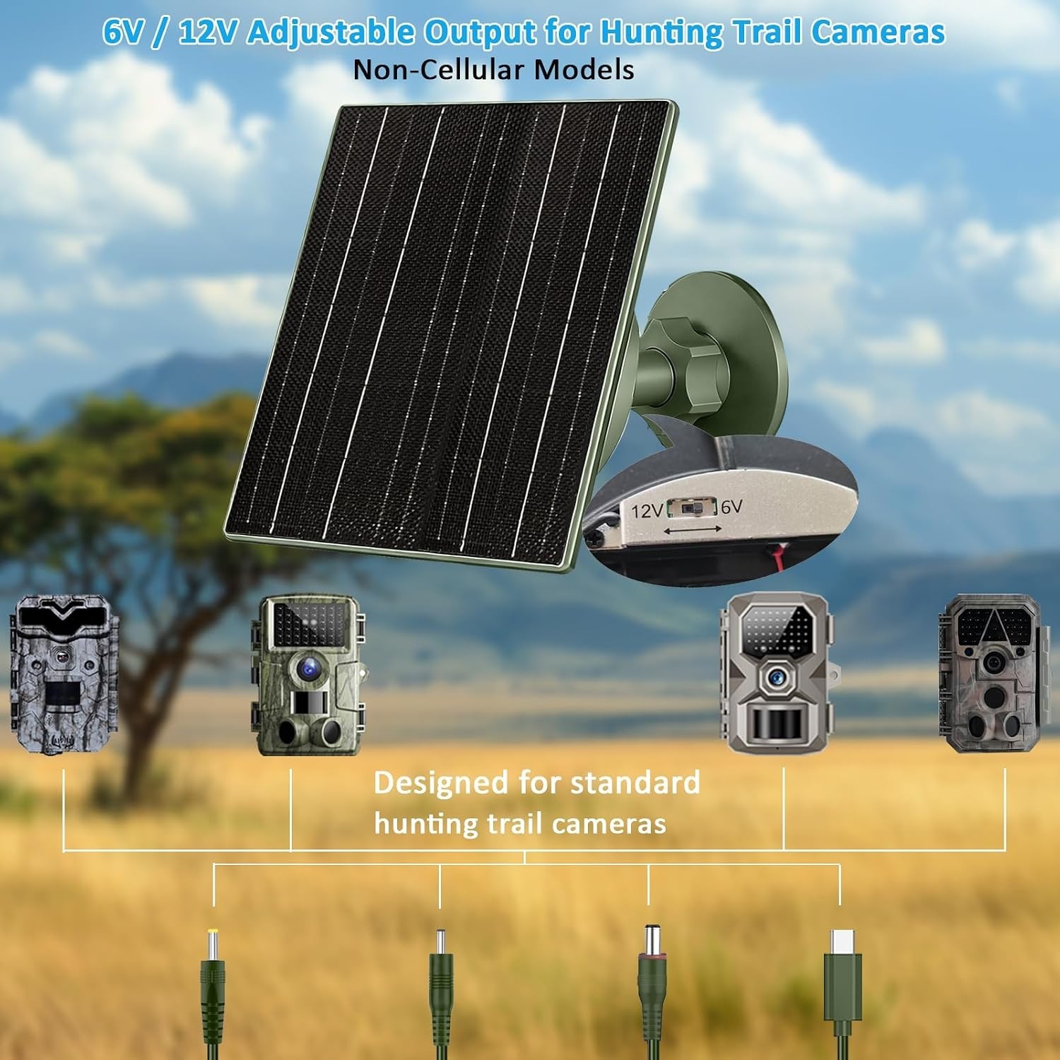5W Solar Panel with 5200mAh Battery for Trail Cameras – Waterproof