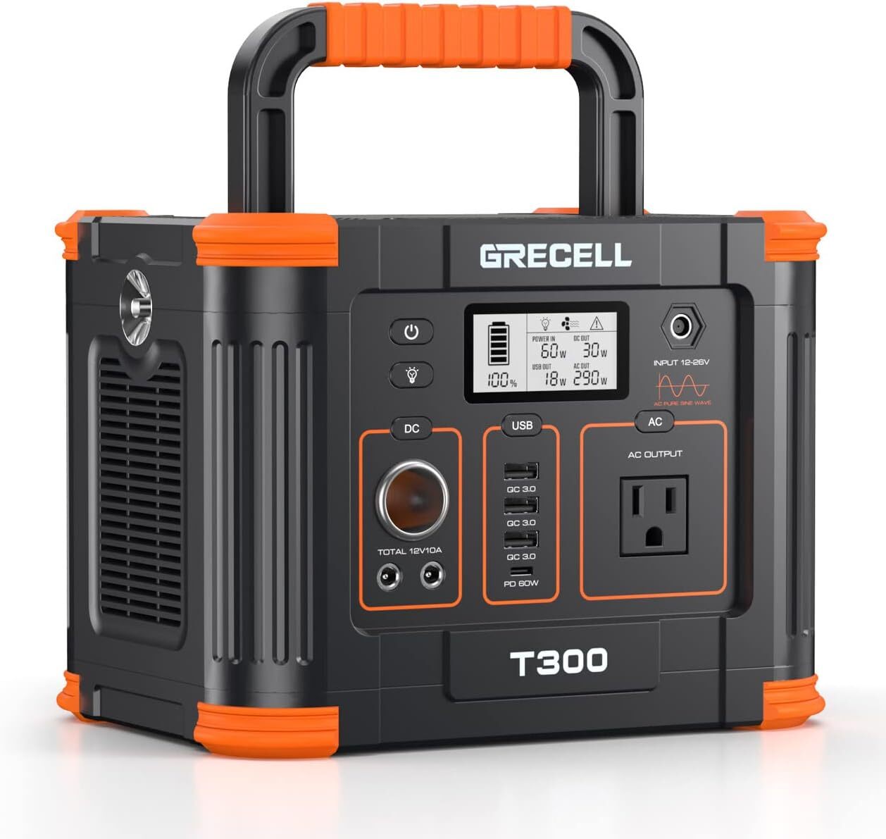 Portable Power Station 300W (Peak 600W), 288Wh Solar Generator with 60W USB-C P
