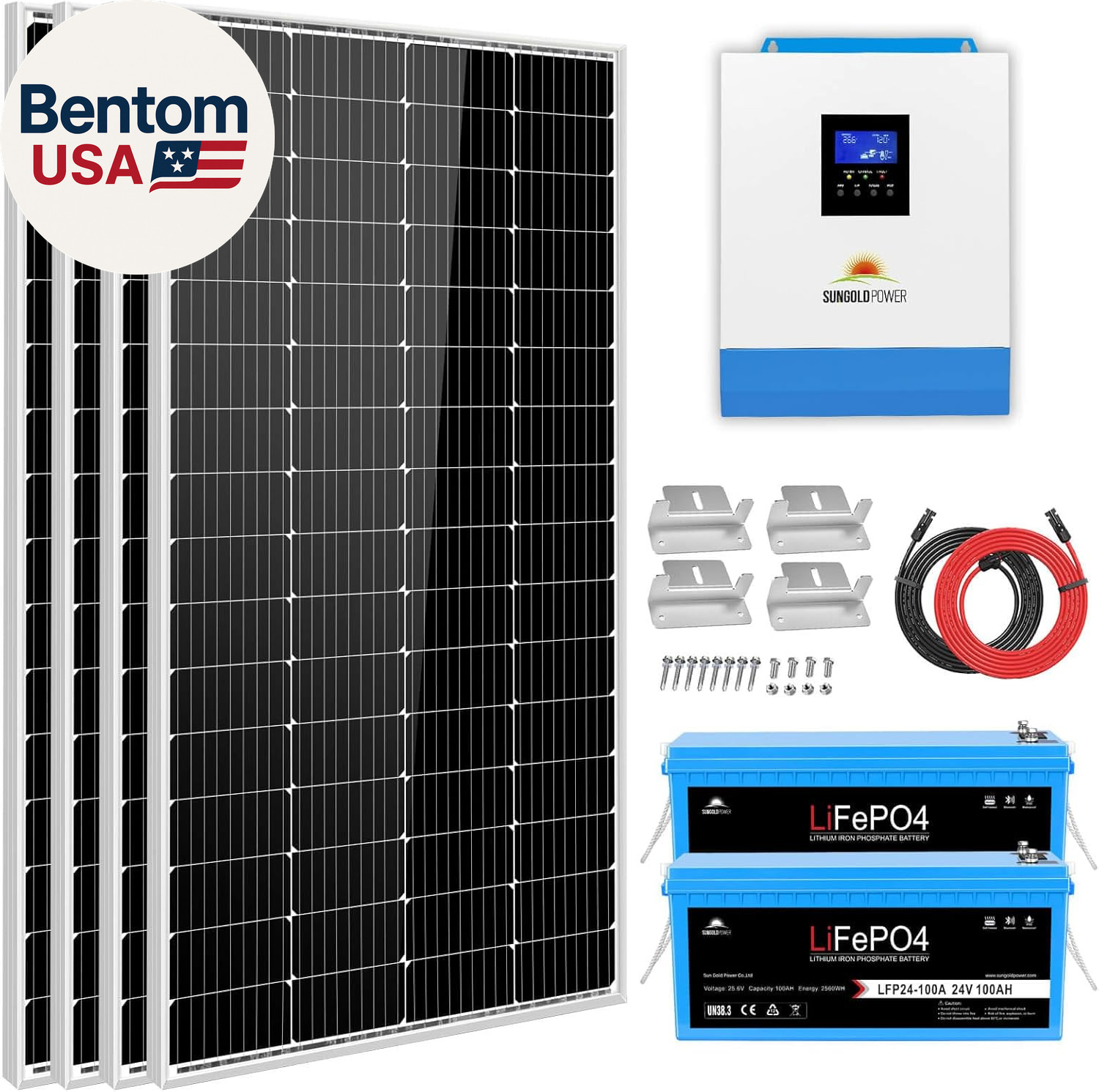 SUNGOLDPOWER 3000W Off-Grid Solar Kit SGKT-3PRO: 1*3KW 24Vdc 120Vac Solar Invert