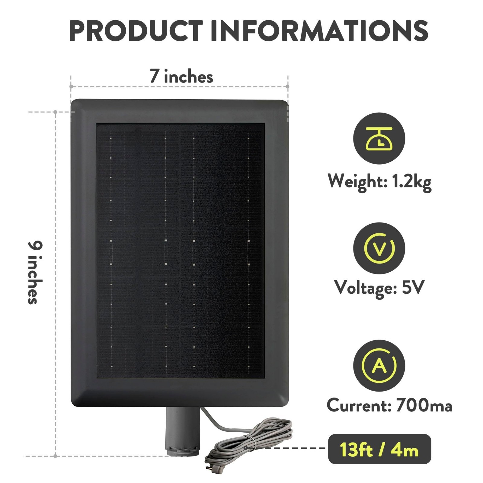 5W Solar Panel Charger for Stick Up & Spotlight Cameras, 2 Pack, Mount Included