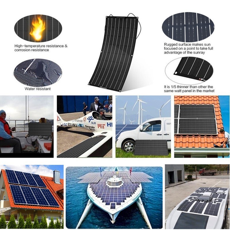 240W Flexible Solar Panel Kit with 20A Controller 12V Off Grid Camping Home Boat