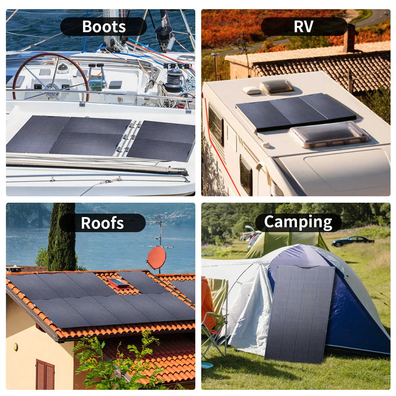 Balcony Power Plant 200W Flexible Solarpanel IP68 Solar Cell Solar Charger.-