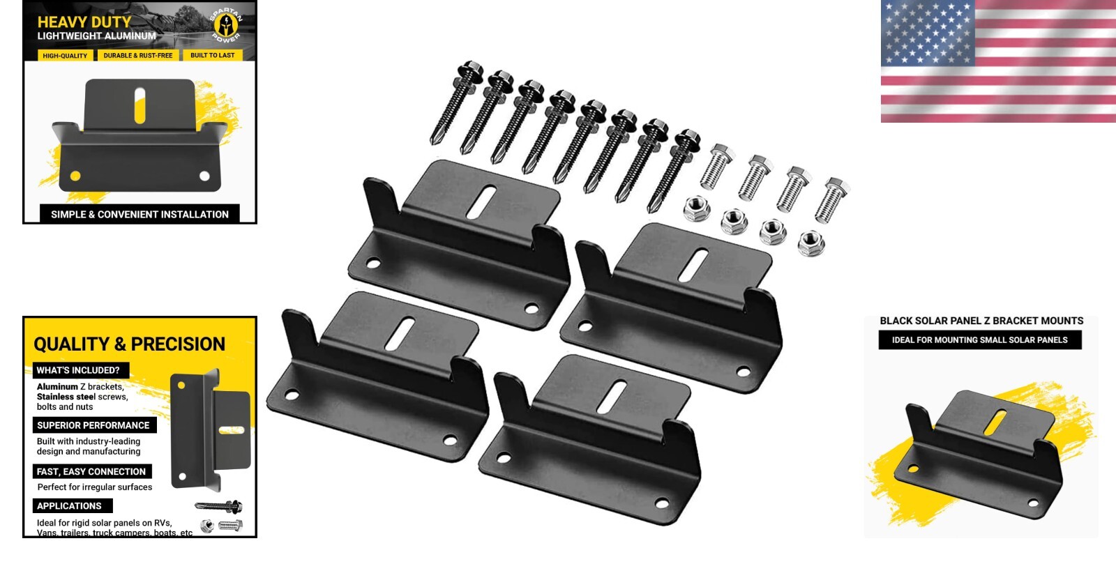 Compact Aluminum Z Bracket Mounts for Solar Panels – Lightweight & Versatile
