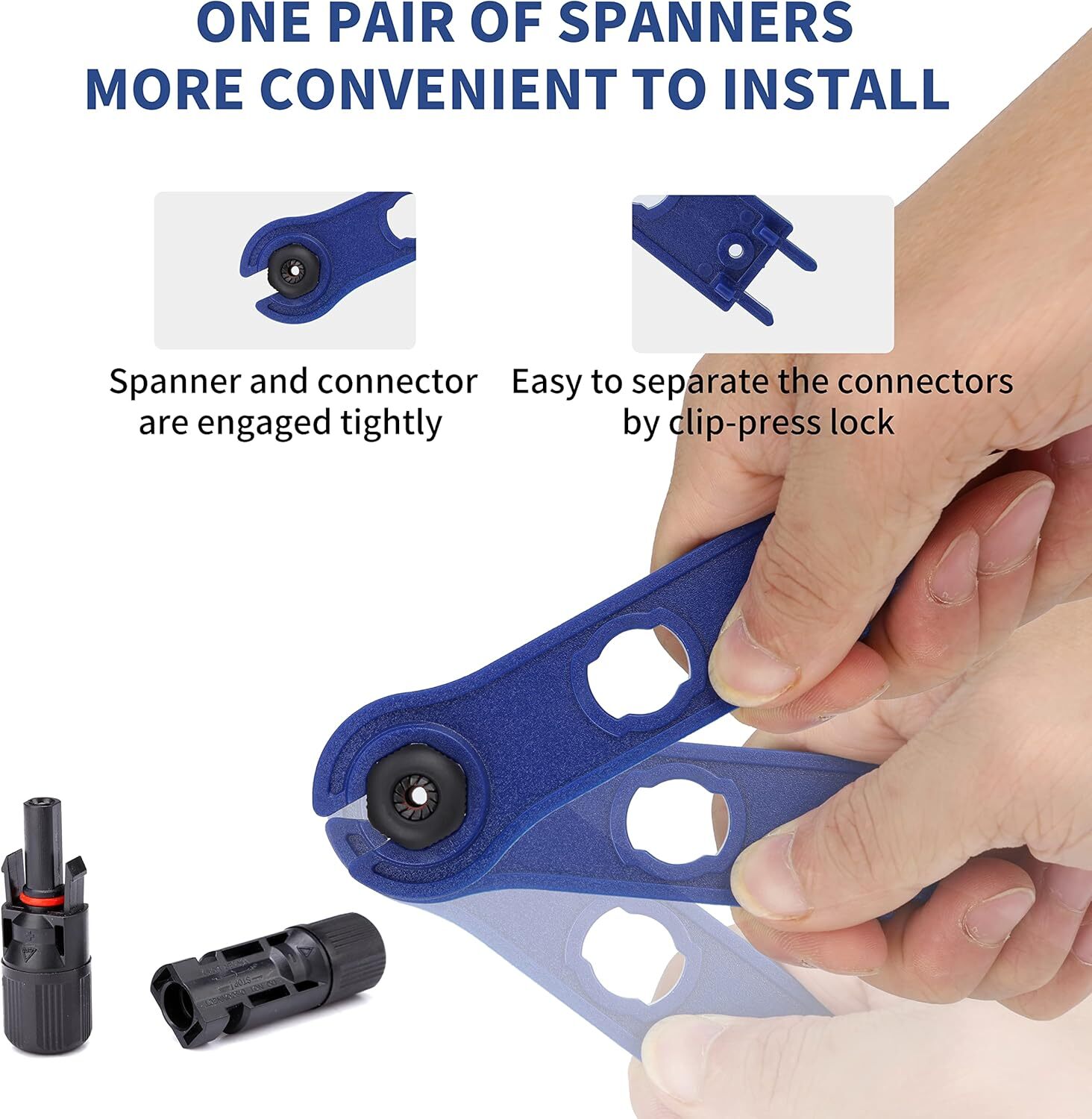 12 PCS Solar Connectors with Spanners Solar Panel Cable Connectors 6 Pair