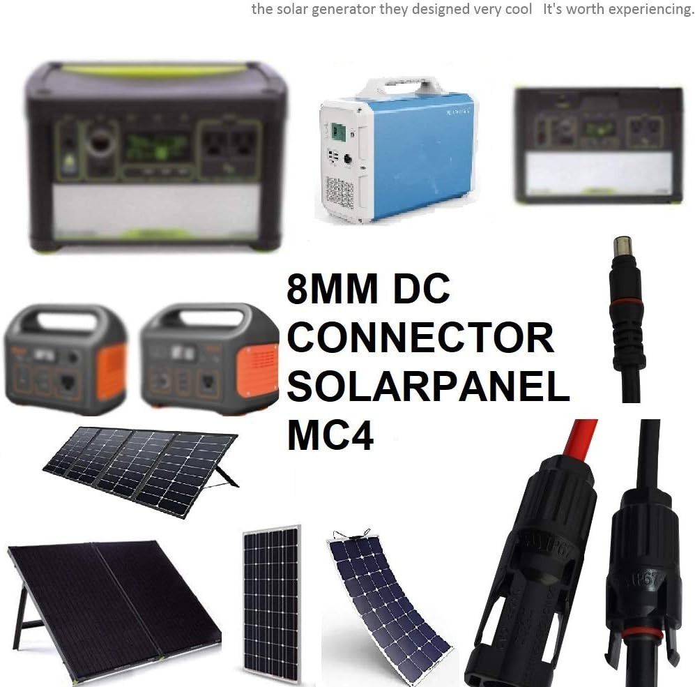 Solar Connector to DC8mm Adapter Cable for Solar Generators 12AWG+14AWG Heavy Du