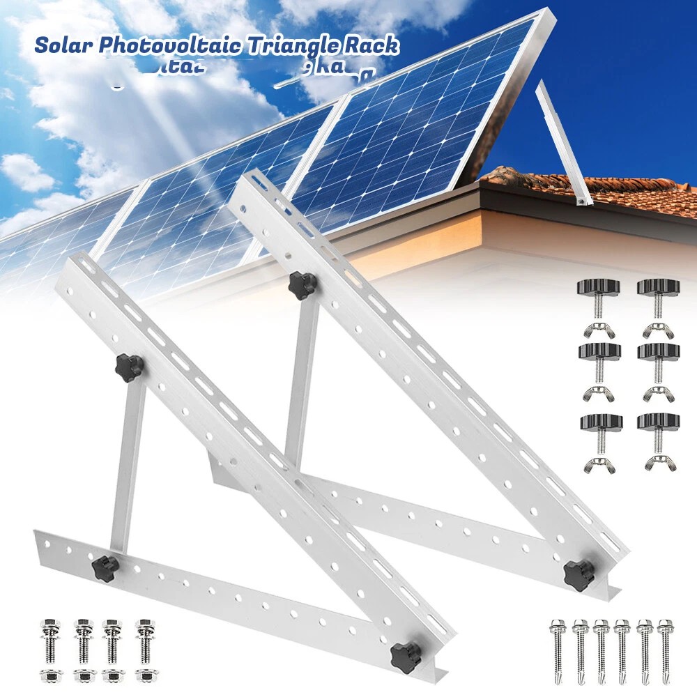 28″ Solar Panel Tilt Mount Brackets Boat RV Roof Flat Surface Adjustable Frame