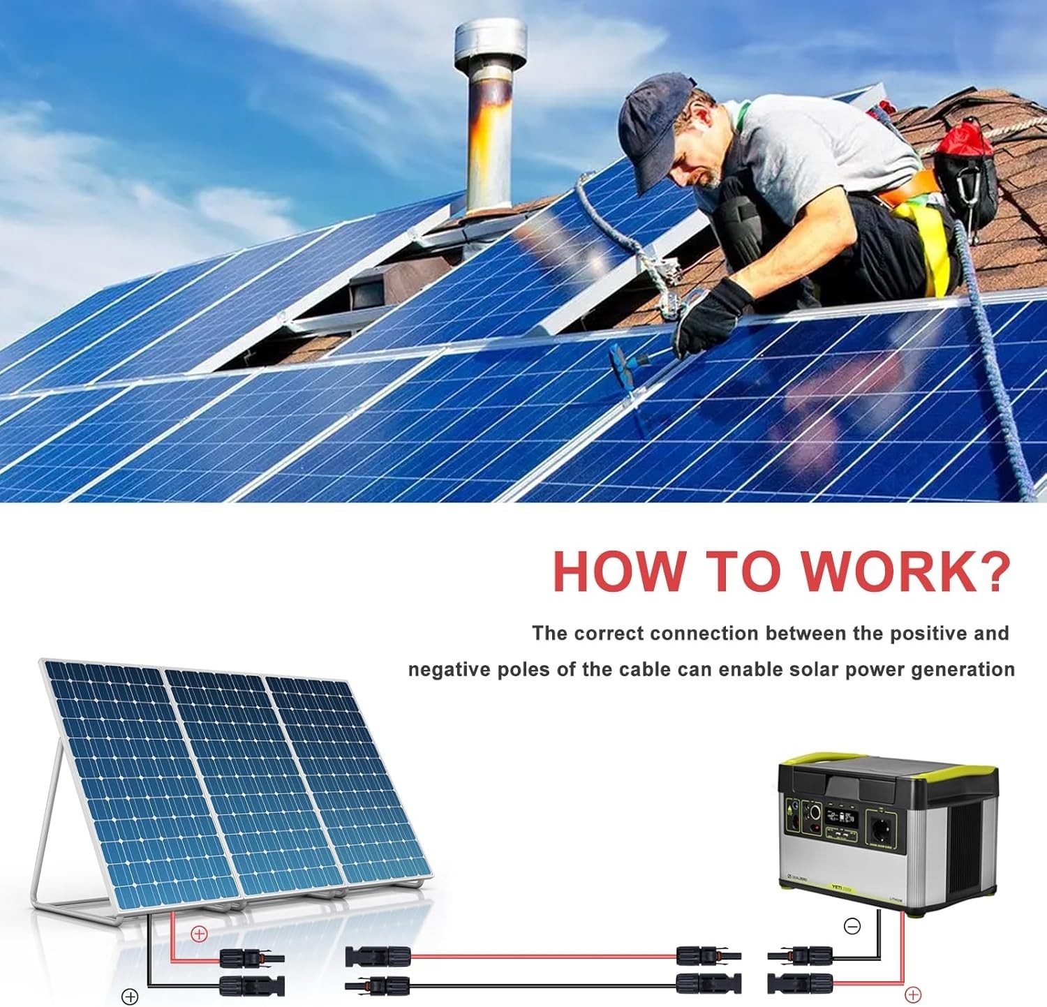 40FT 10AWG Solar Cable – Efficient Power Solution with Connectors