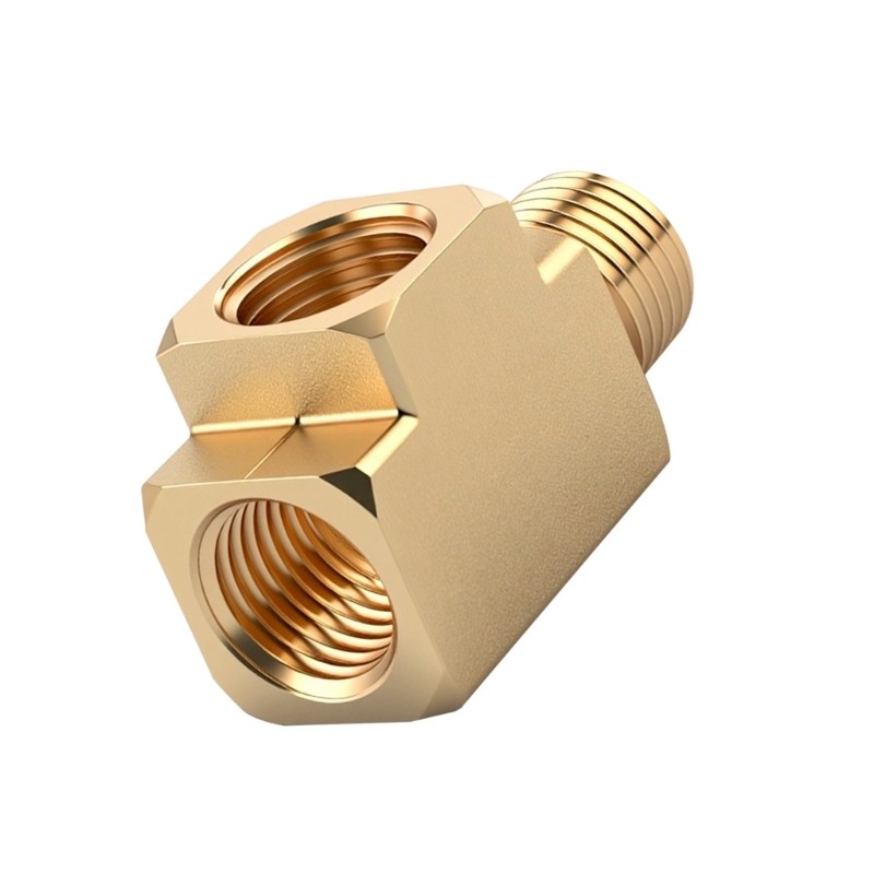 Square Body Brass Branch Fitting Branch Adapter for Air or Instrument Line Work