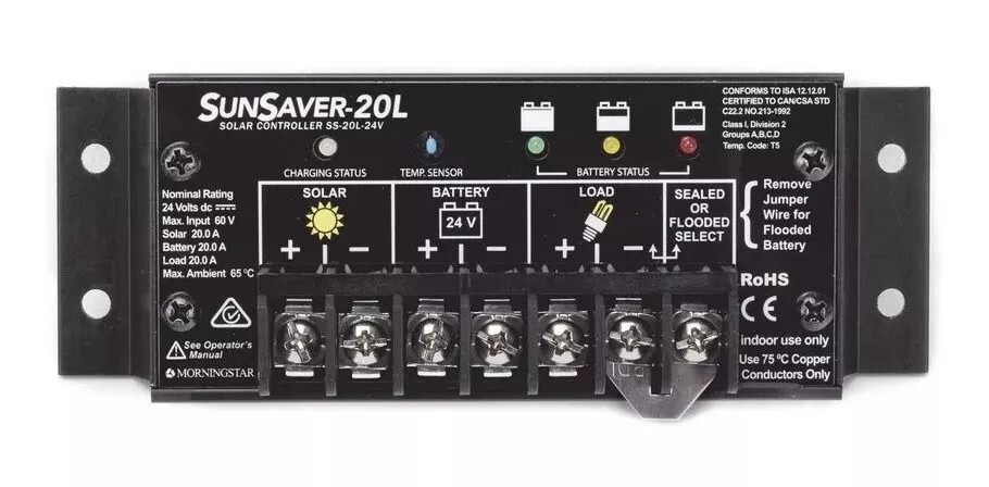 Controlador Solar Morningstar Sunsaver – 20L 12v 20 Amp