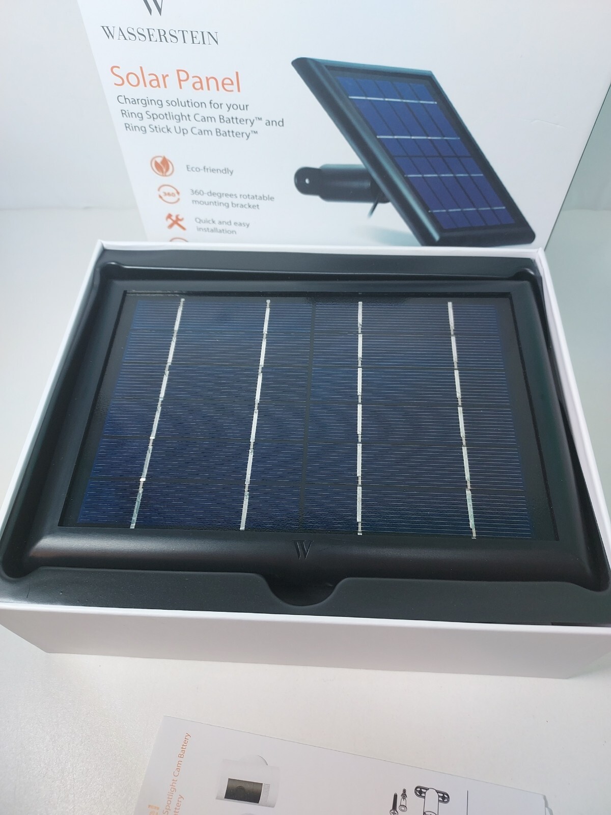 Wasserstein Solar Panel for Ring Spotlight Cam & Stick Up Cam Battery – Black