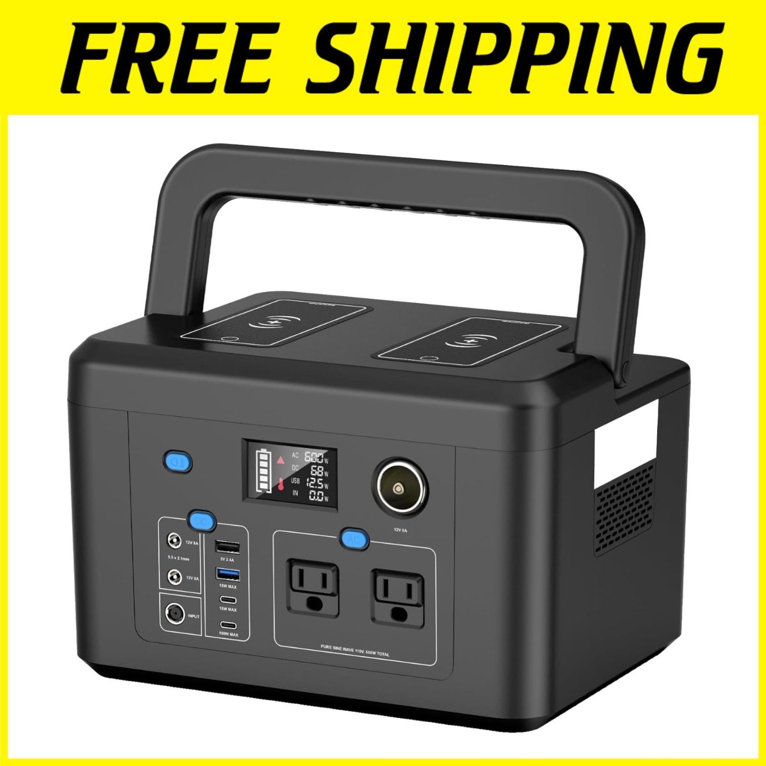 Emergency Power Supply with Wireless Charging Capability
