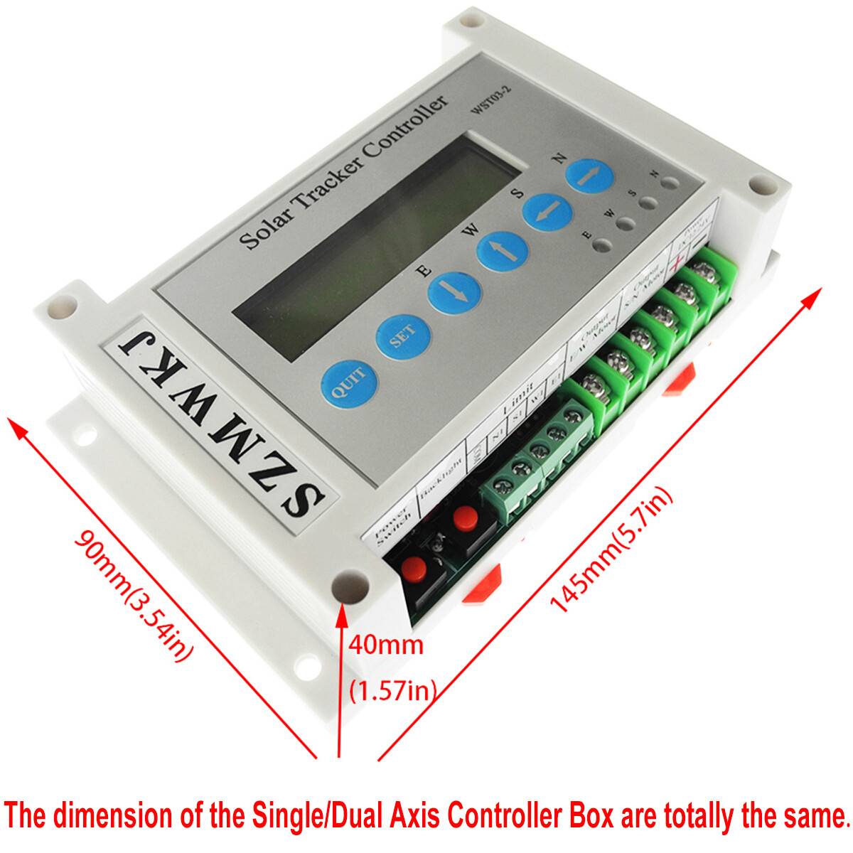 LCD Single/Dual Axis Solar Panel Track Tracker Controller + Wind Speed Sensor DO