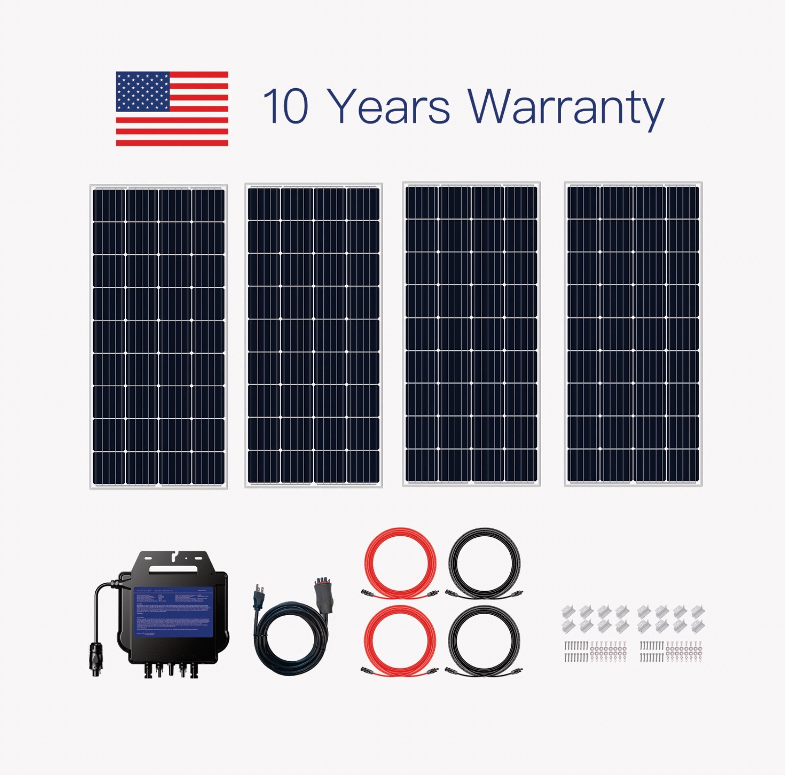 Plug-in grid-tie solar power kit without solar panels