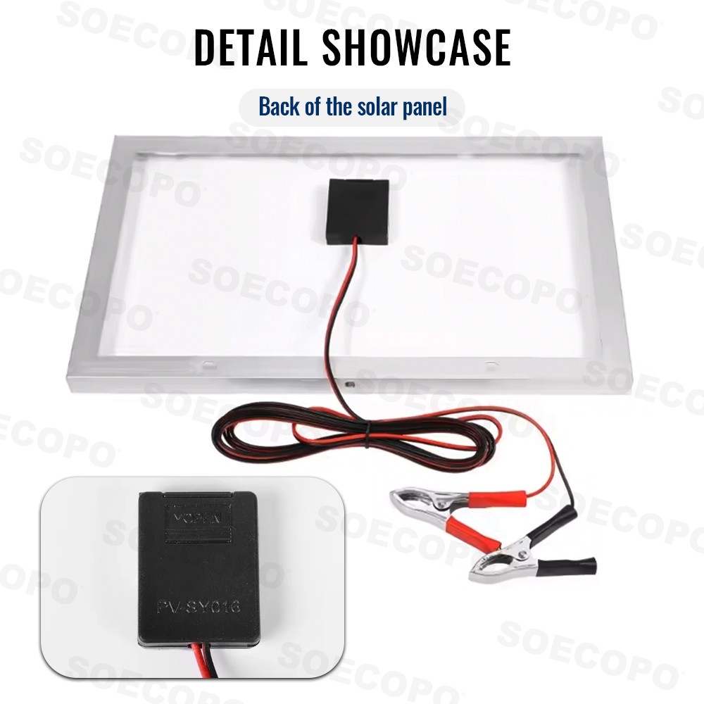 100W Portable Solar Panel with Battery Clips with 30A/60A/100A Controller