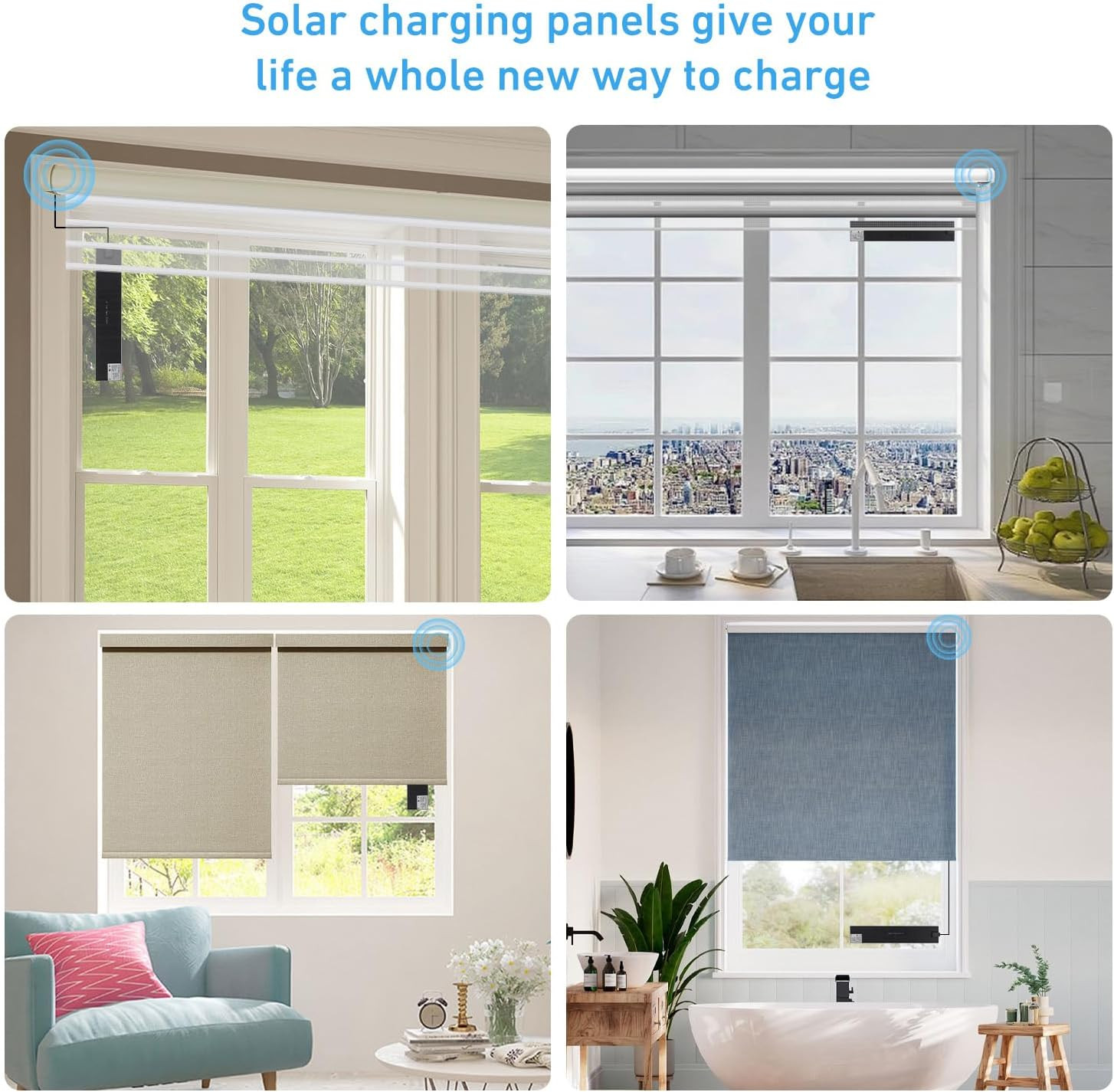 Solar Panels 5W 5V Charge for Motorized Blinds with USB-C Connector | Powers Sma