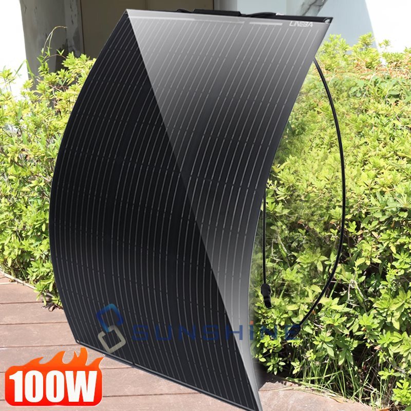 100W 200W 300W 400W Flexible Solar Panel Kit Off-Grid Mono For Generator RV Boat
