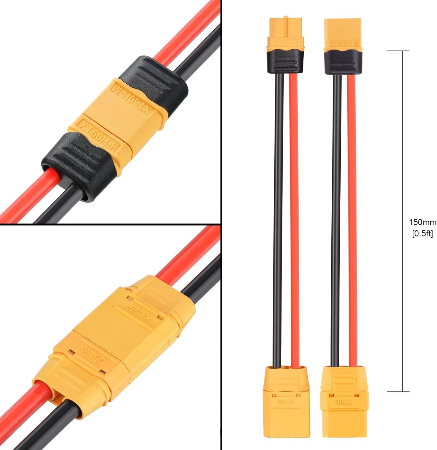 XT60 to XT90 Adapter 2 Pairs RC Lipo Battery