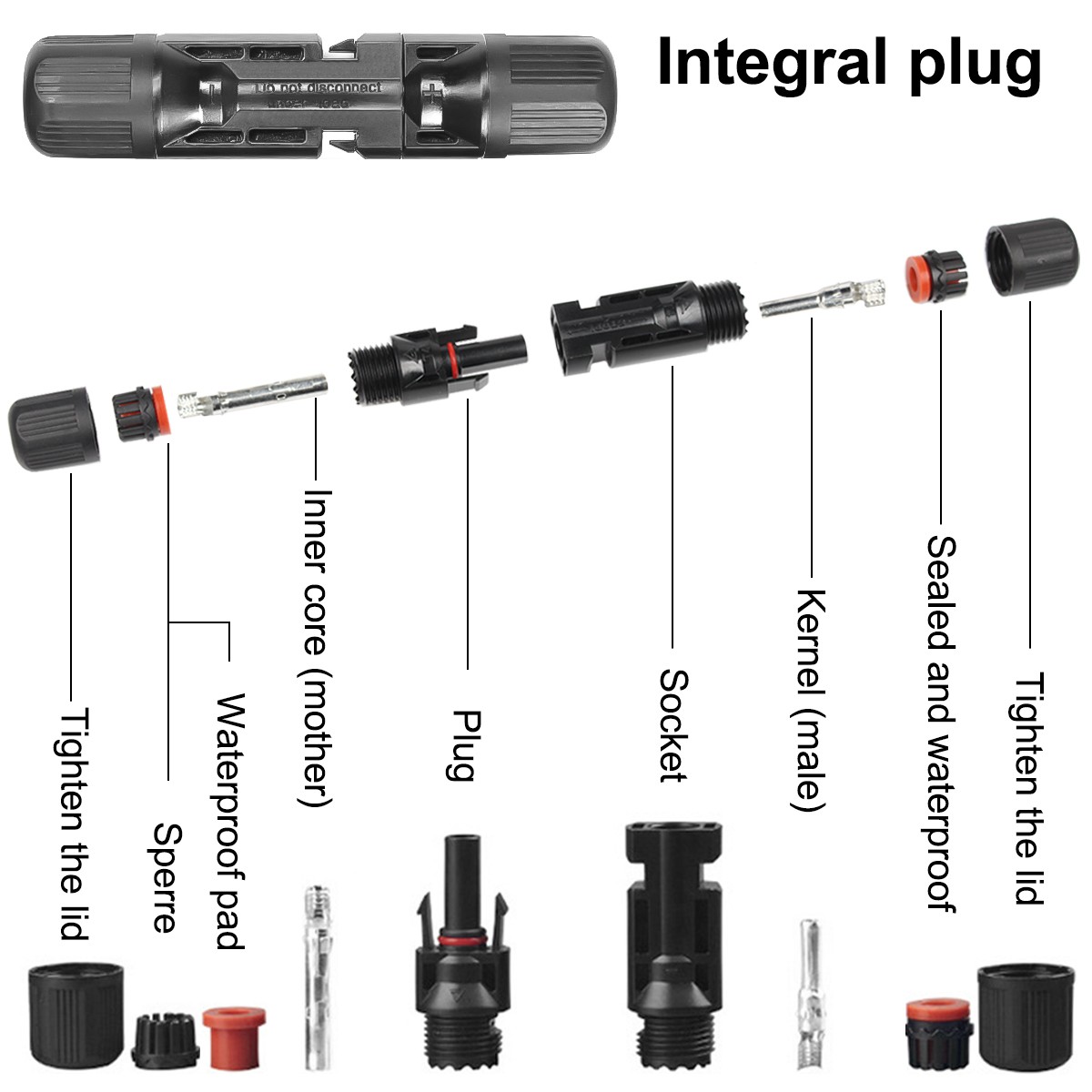 10 Pairs Male Female Wire Cable Connector Set Solar Panel Waterproof Connector