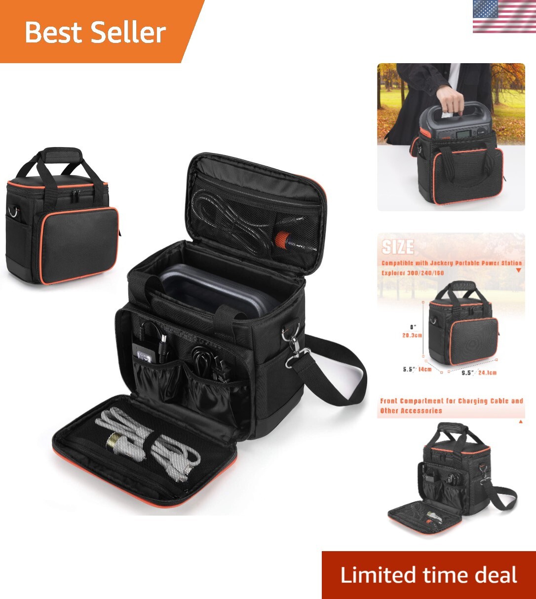 Durable Nylon Carrying Case for Jackery Explorer 160/240/300 Power Stations