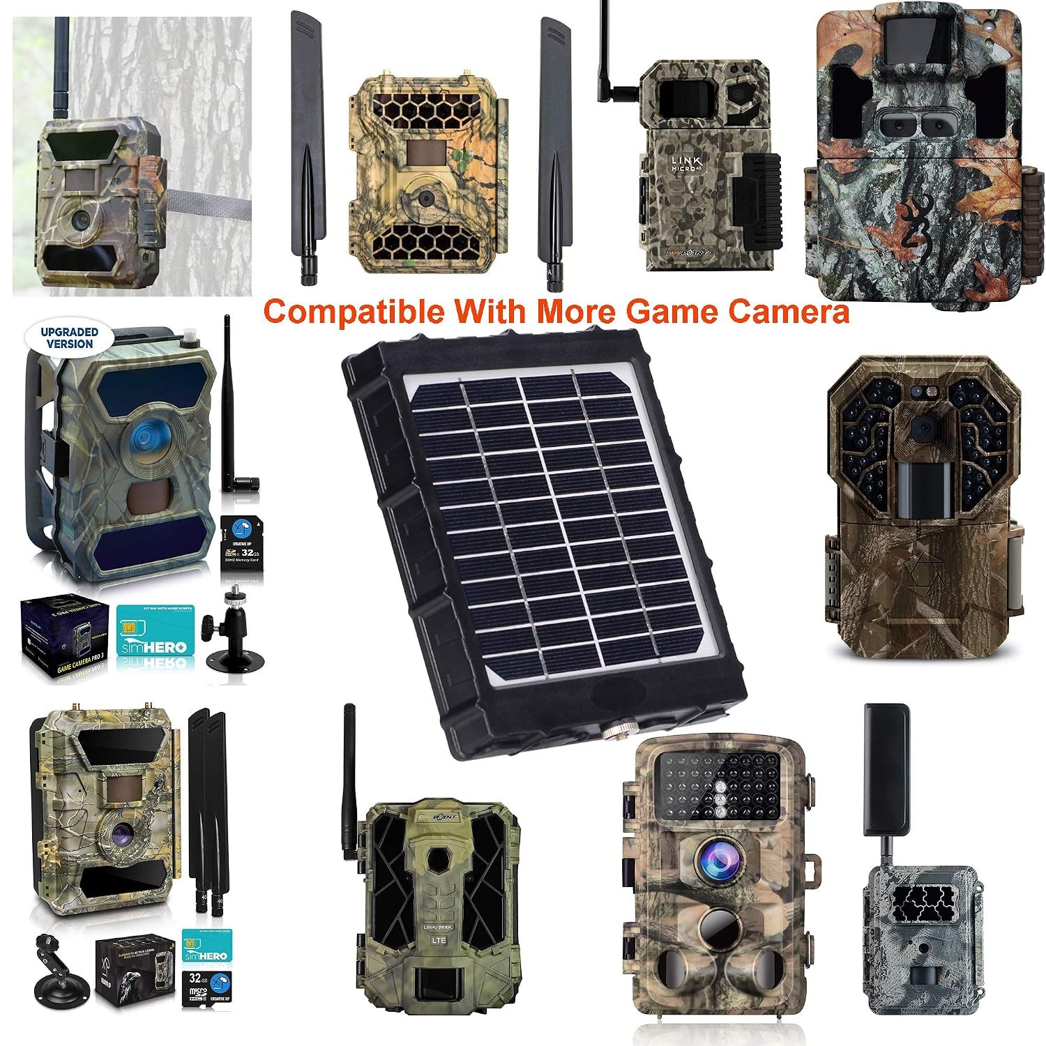 8000mAh Solar Power Panel 3W for Trail Camera 12V 9V 6V Solar Panel Accessory