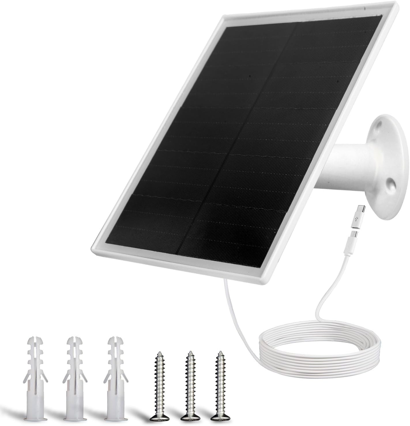 Monocrystalline 6W Solar Panel with USB-C & Micro USB Power for Outdoor Cameras