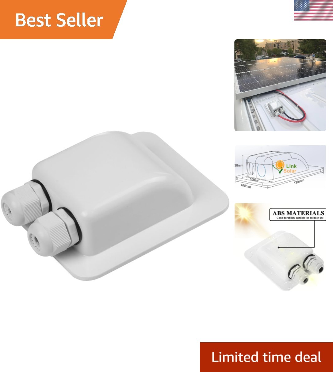 Reliable Double Cable Entry Gland Set for Solar Installations on RV and Boat