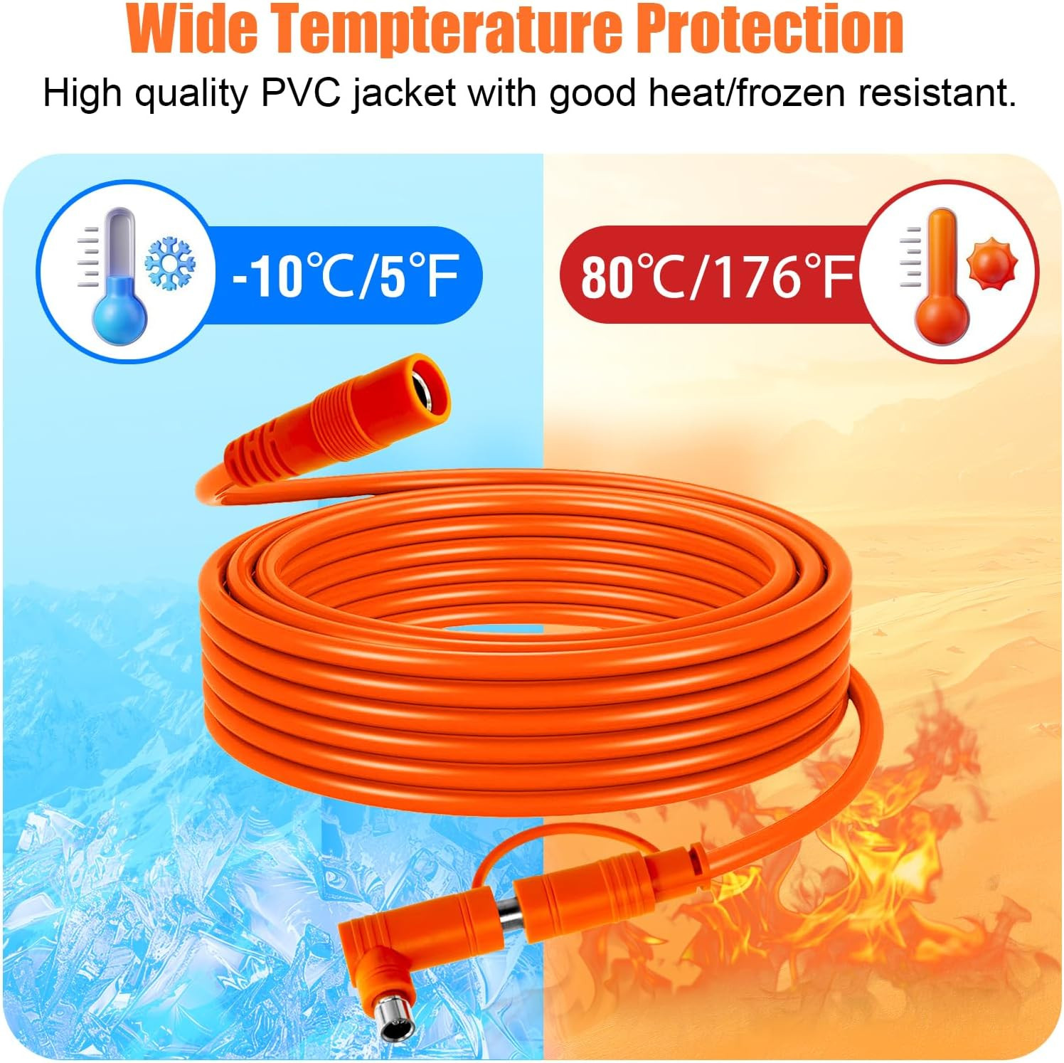 100FT 14 AWG Solar Extension Cable for Jackery & GZ Yeti Power Stations