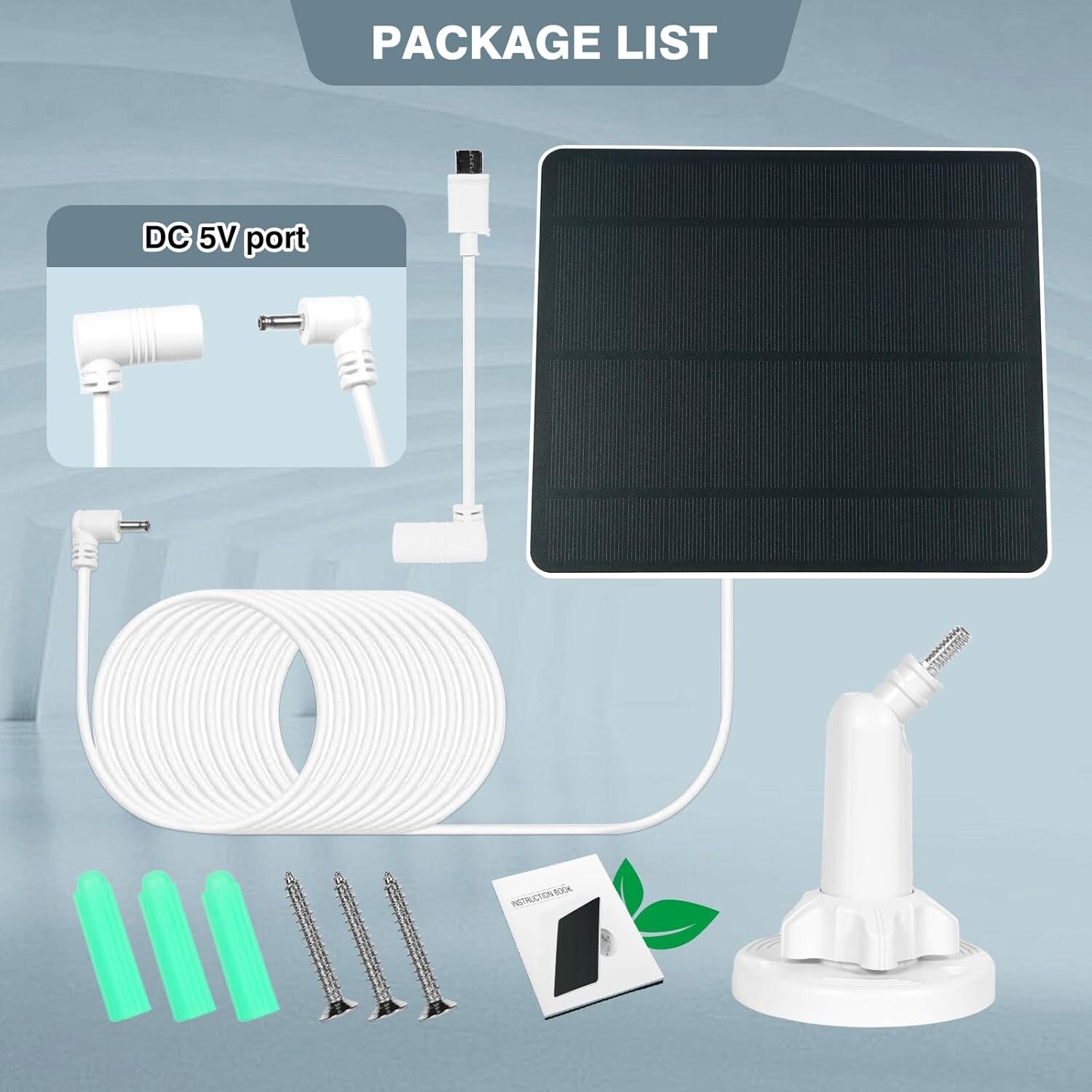 Solar Panel for Phones Ring Spotlight Stick Up Plus Security Cam Battery Charger