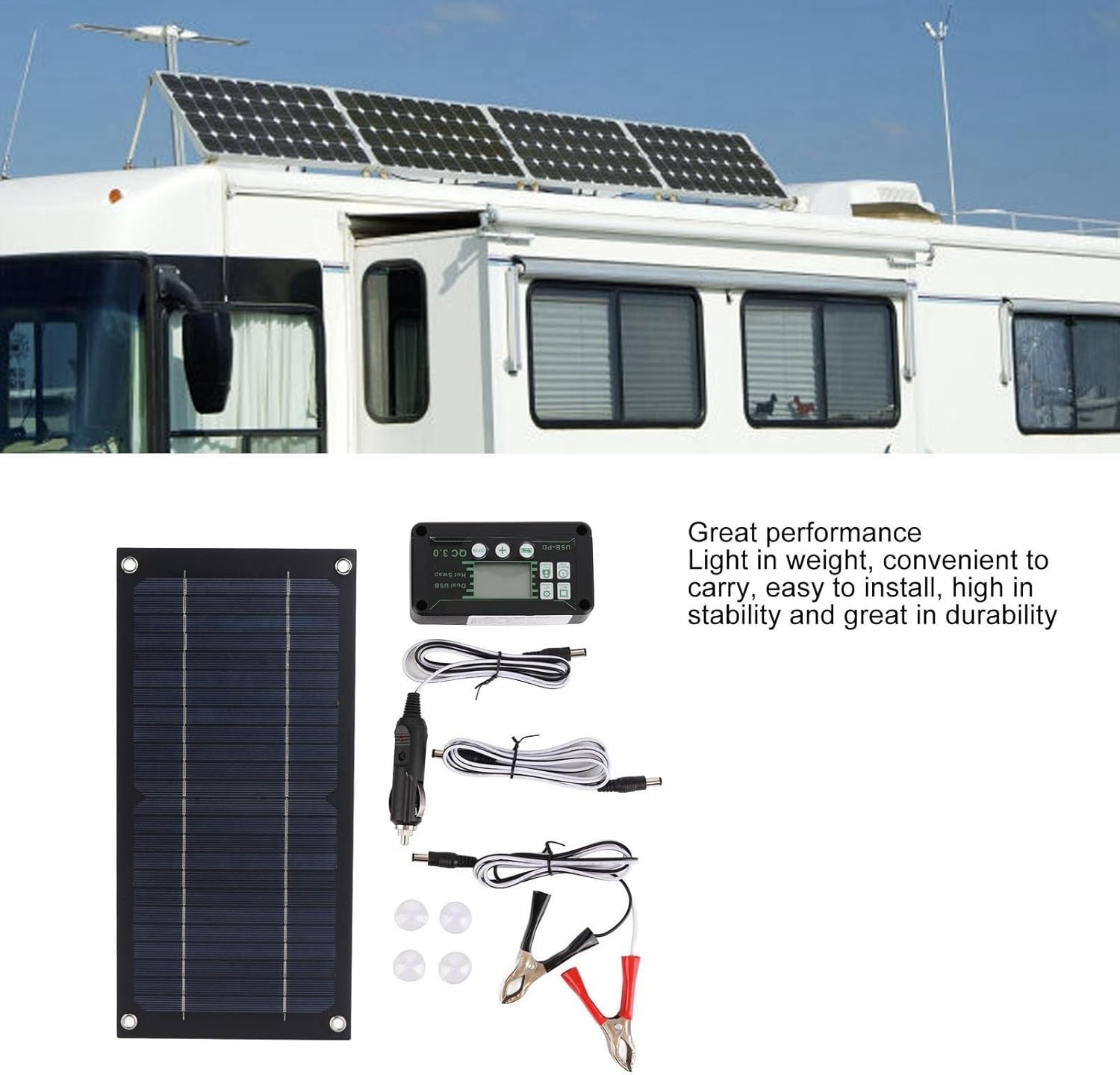 High-Efficiency 600W Solar Panel Charger with 100A Controller for Adventure