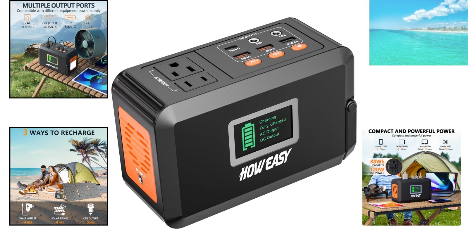 Portable 120W Peak Solar Power Station – Essential for Camping and Emergencies