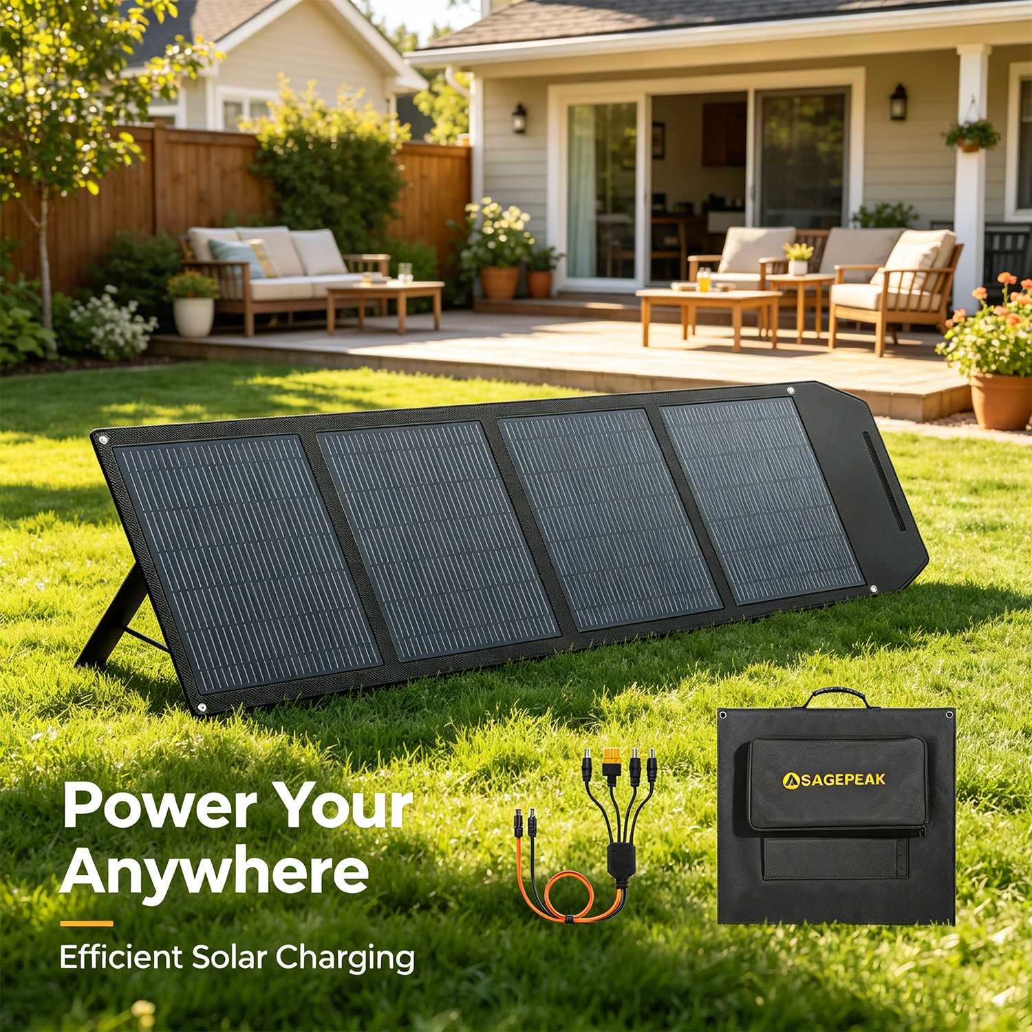 400W Foldable Solar Panel Portable Folding for Charging Home Camping Blackout RV
