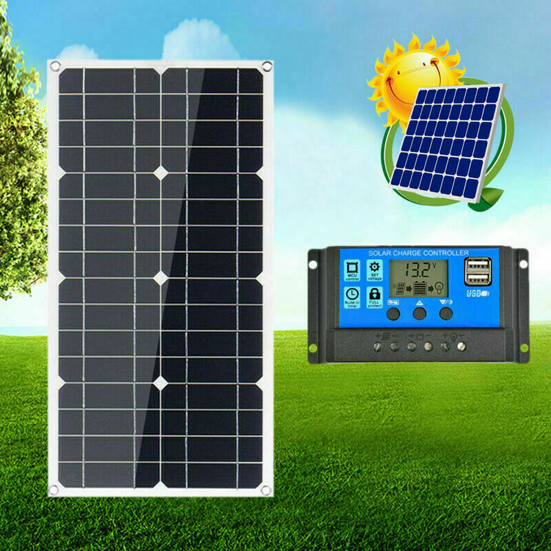 eSOLAR-100W 12V Mono Flexible Solar Panel W/20A Controller For Car Phone Charge