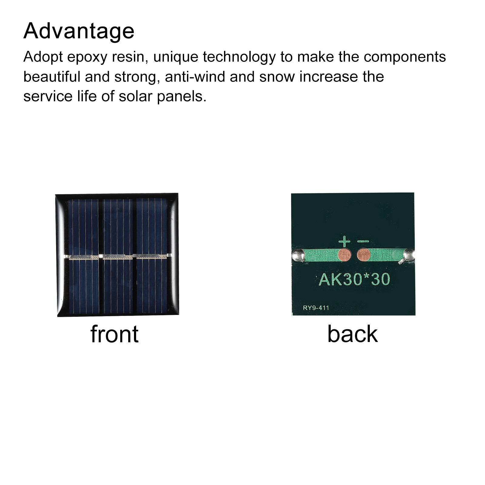 10 x Mini Solar Panel Cell 1.5V 60mA 0.09W 30x30mm for DIY Project