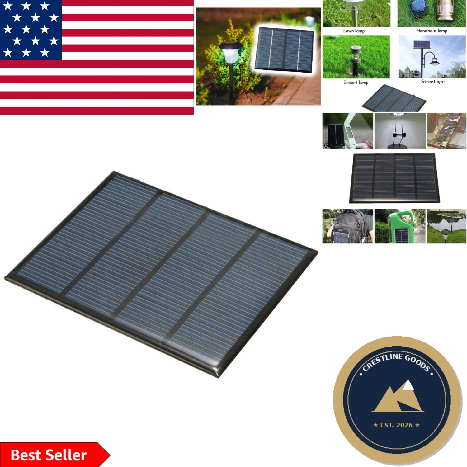 1.5W 12V High Efficiency Mini Solar Panel for DIY Projects and Emergency Power