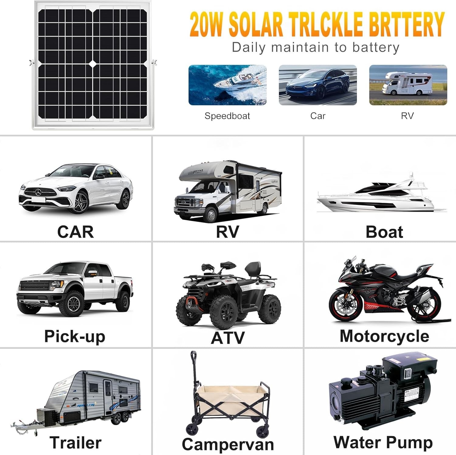 High-Efficiency 20W Waterproof Solar Battery Charger with Smart MPPT Controller
