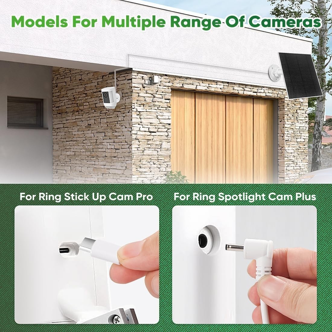 Solar Panel 5W for Ring Camera, 1Pack Solar Panel Compatible with Battery, So…