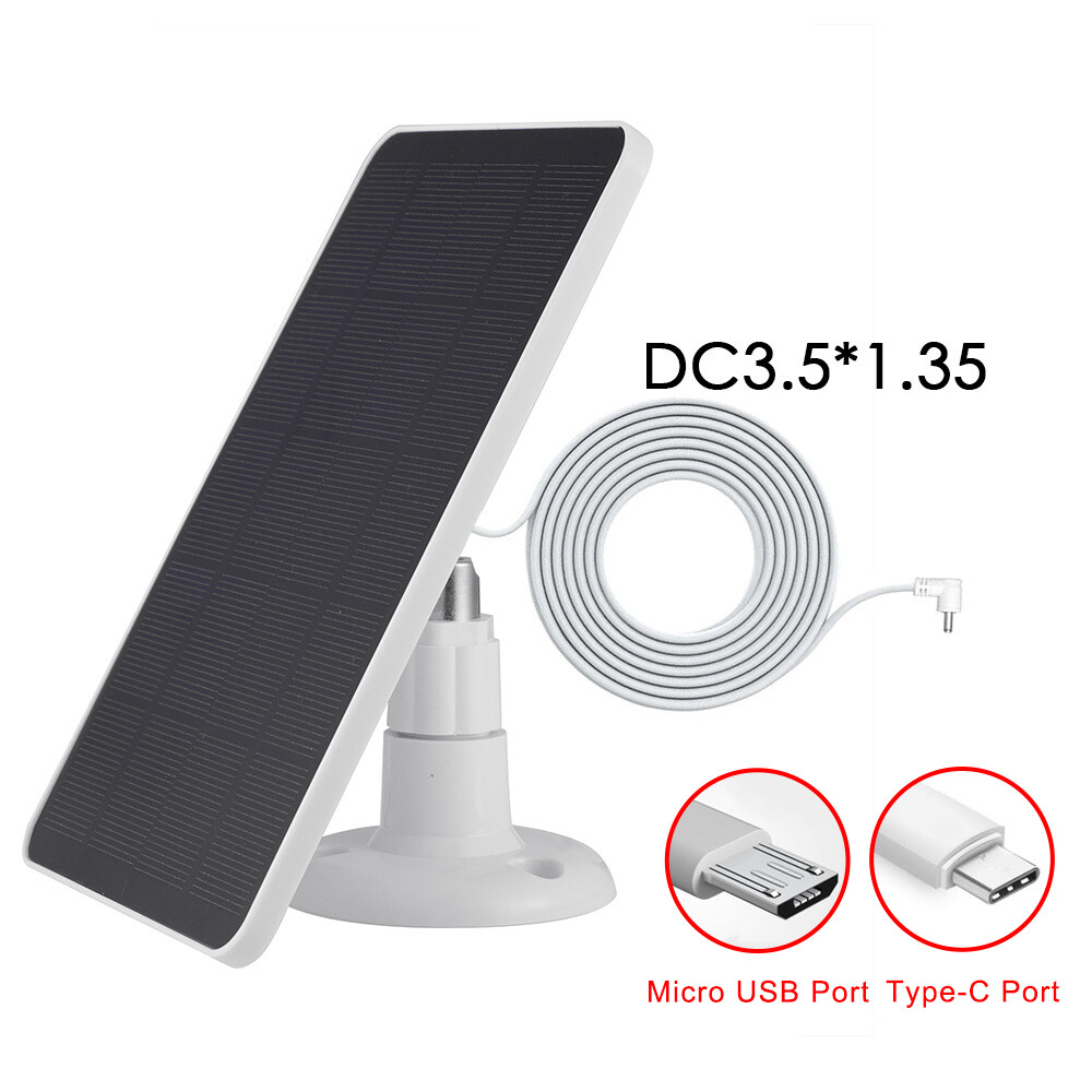 Universal Solar Battery Charger Panel for Ring Spotlight Stick Up Cam Cable
