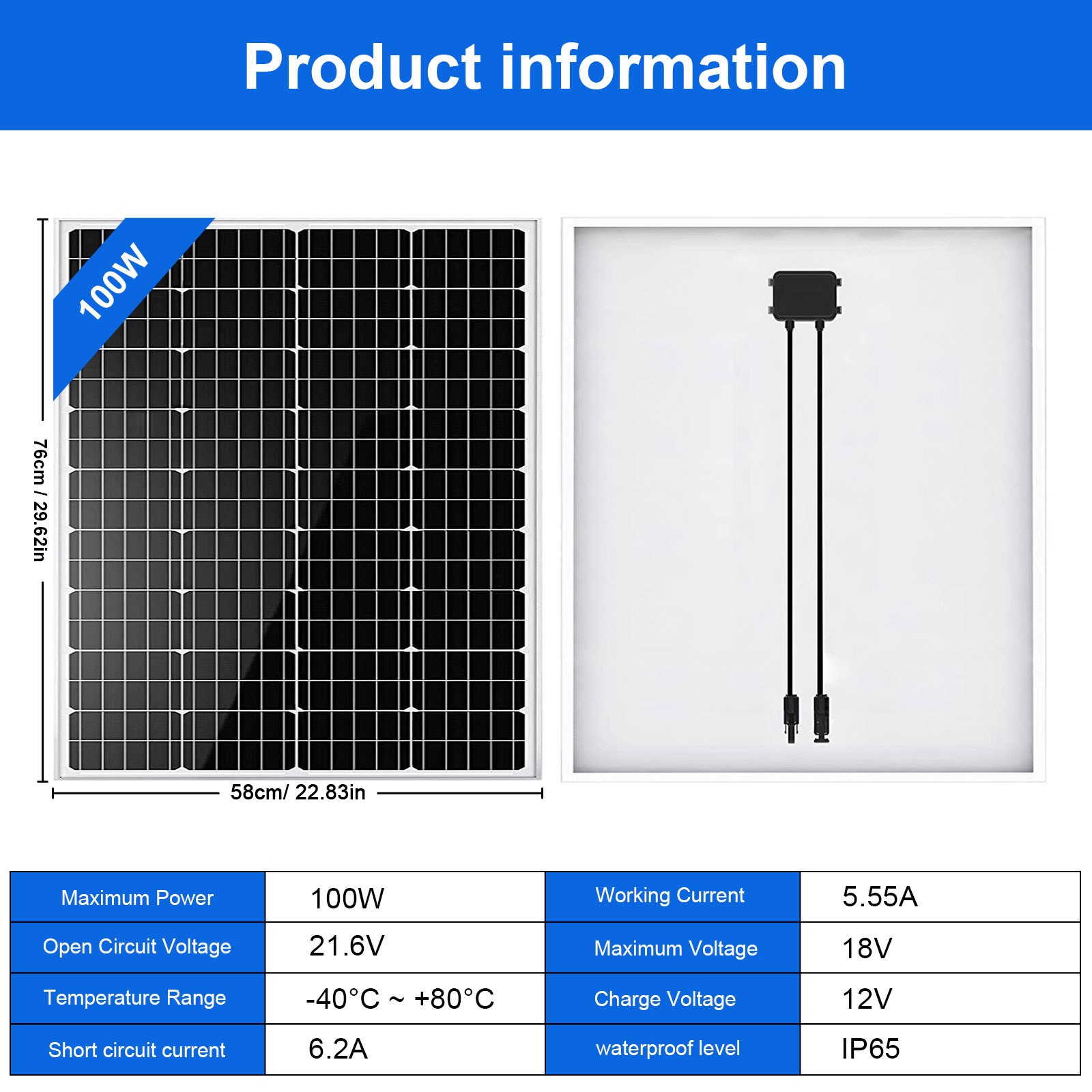 700W 12V High Efficiency Solar Panel Mono PV Module for Caravan RV Gardens