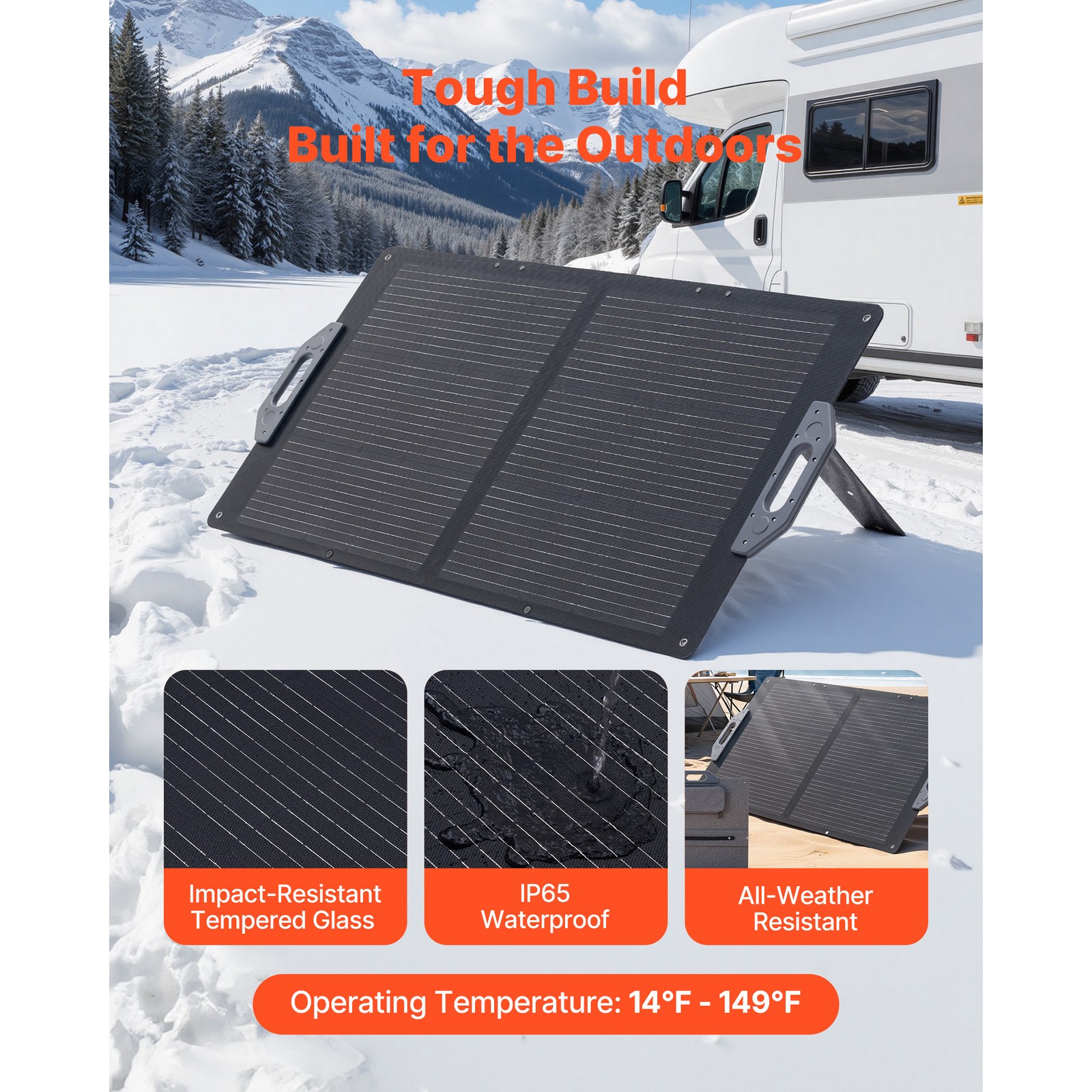 Uimoso 100W Portable Foldable Solar Panel Charger with Monocrystalline Design