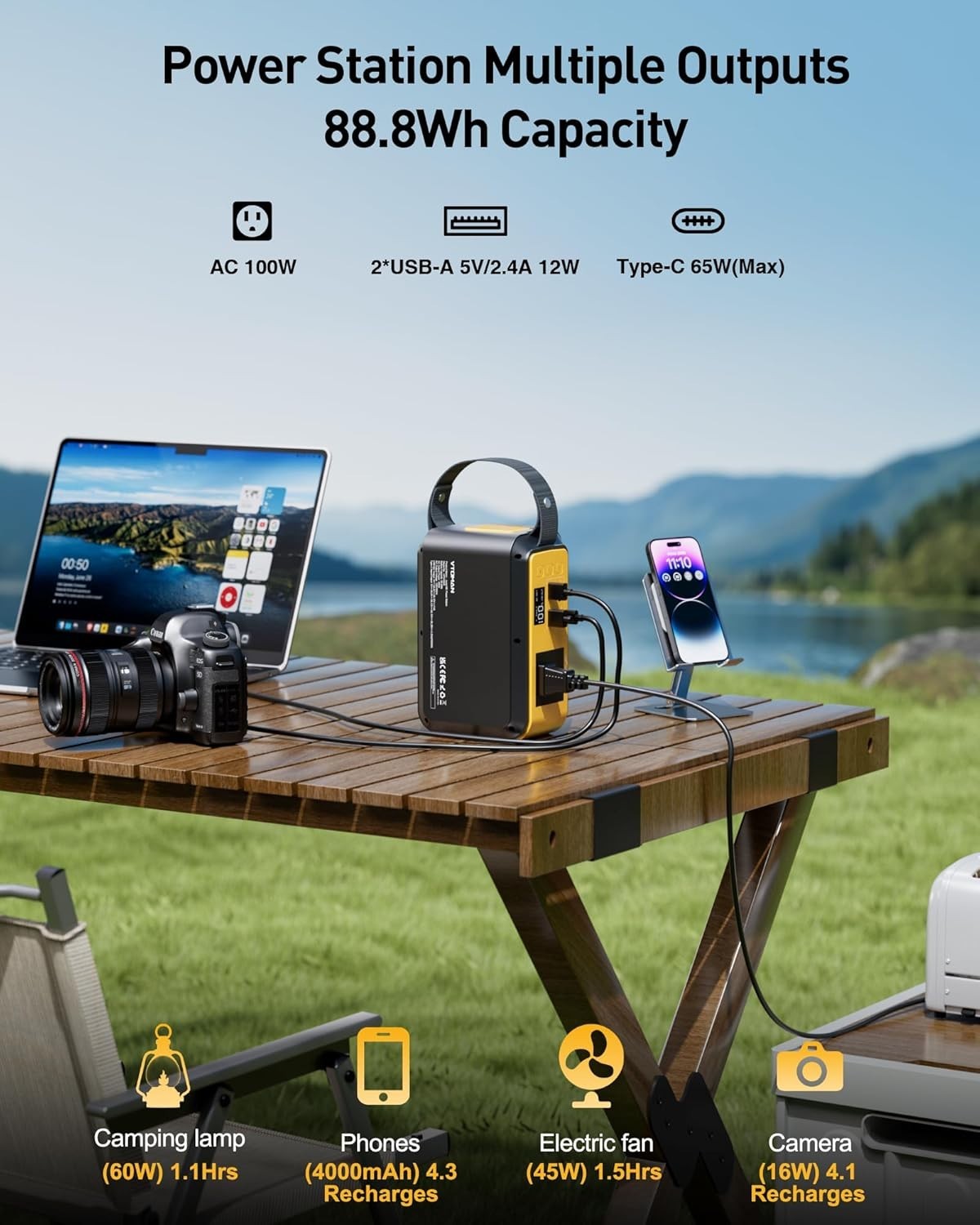 Jump 100 Solar Generator – Ultra-Fast 65W Recharge & LED Light for Emergency Use