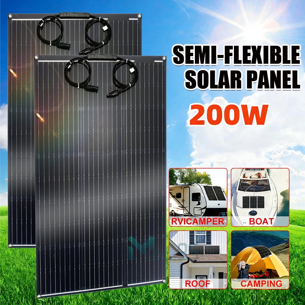 200W Watt Solar Panel Mono 12V Battery Charger 10BB Home RV Camping PV Off Grid
