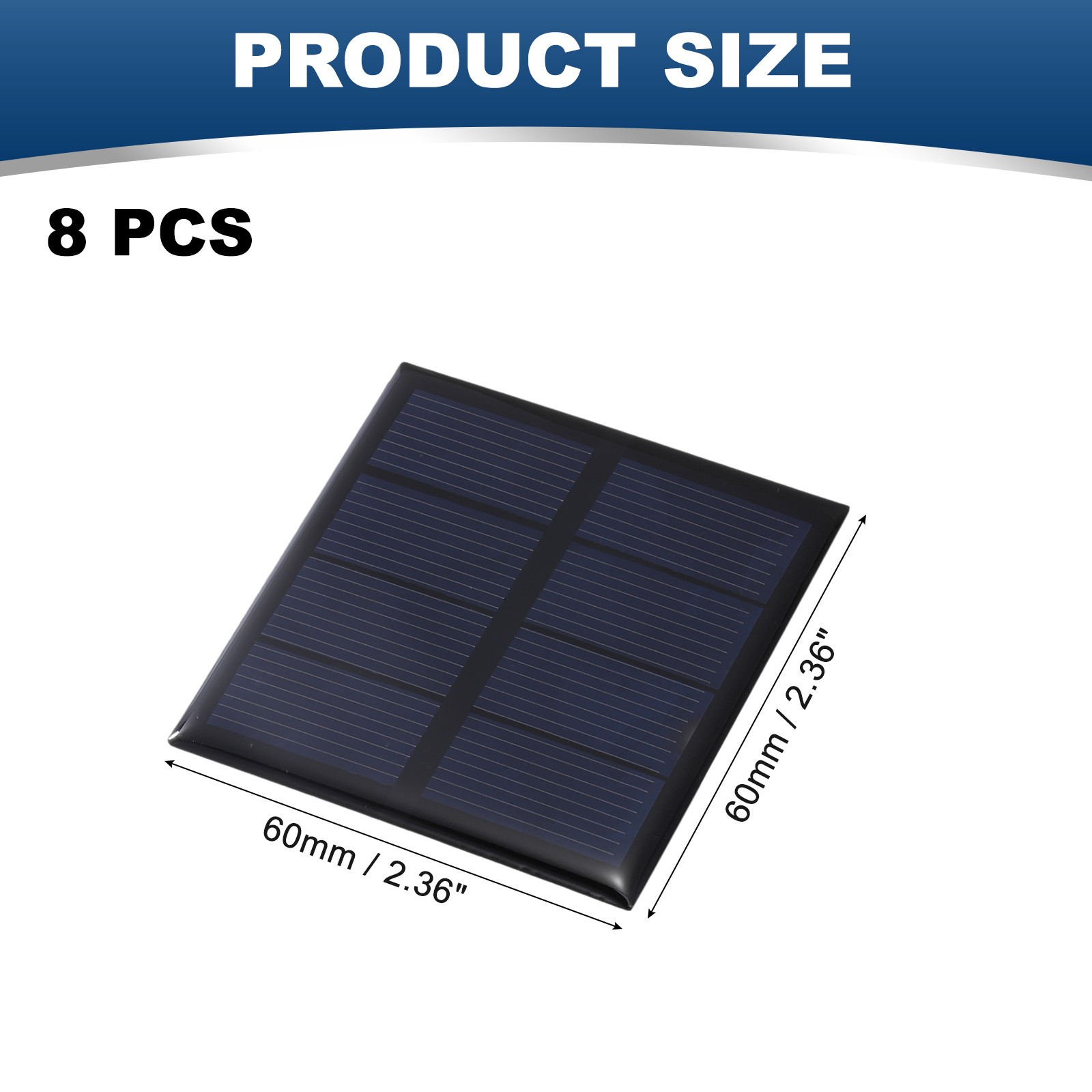 8Pcs 2V 0.32W 160mA Mini Solar Panels, Solar Photovoltaic Power Cells