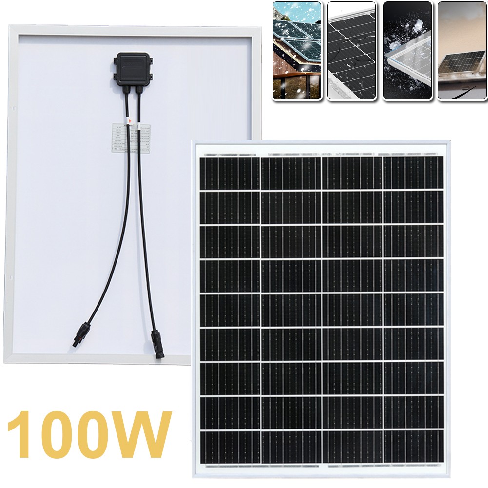 100 Watt Solar Panels Monocrystalline Solar Panel for 12V Battery RV Marine Boat