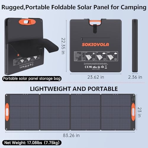 N-Type 16BB 220W Portable Solar Panel for EF/Jackery/Bluetti/Anker 220 Orange