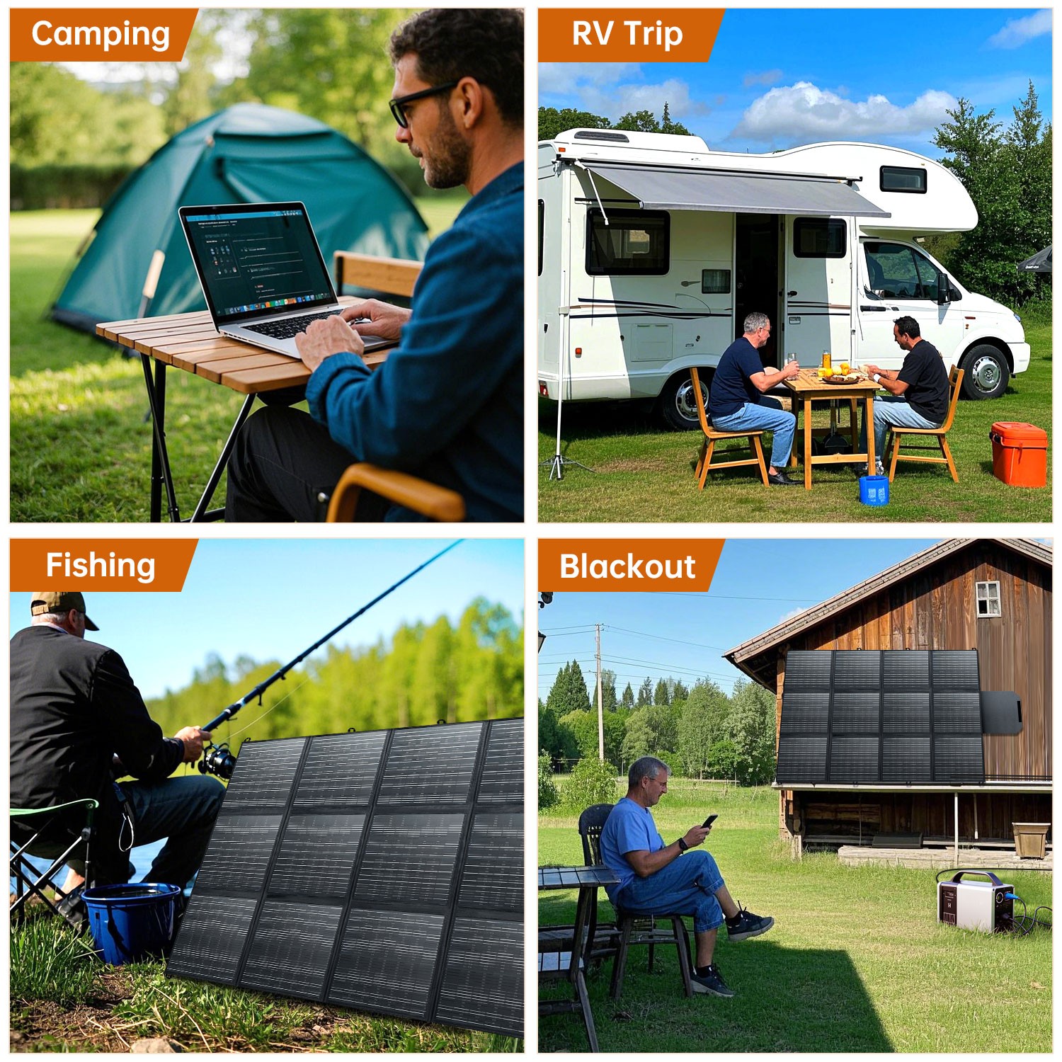 500W Foldable Portable Solar Panel kit for Power Station Charging Camping Mono