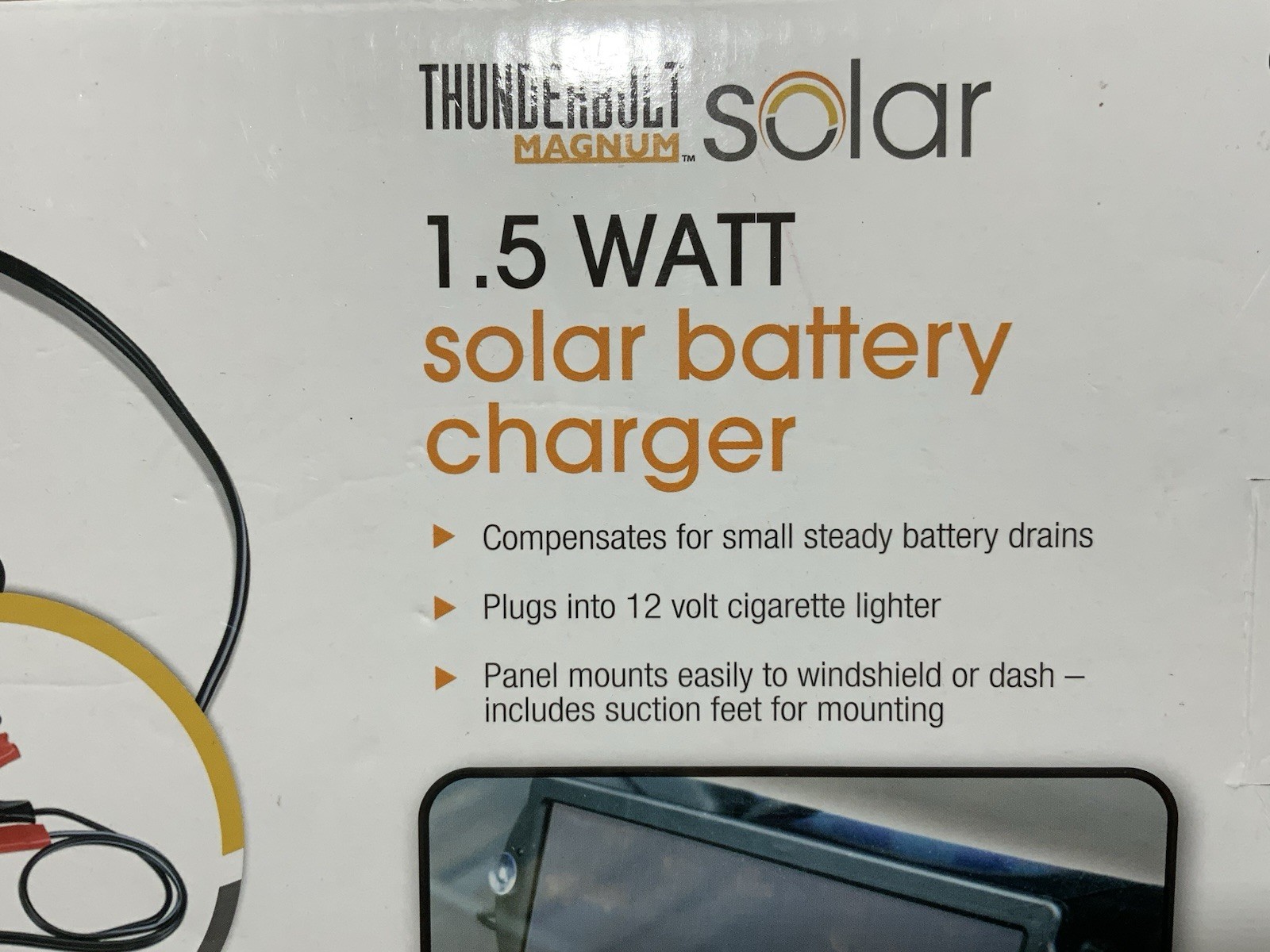 THUNDERBOLT MAGNUM SOLAR 1.5 WATT 12V SOLAR BATTERY CHARGER NIB