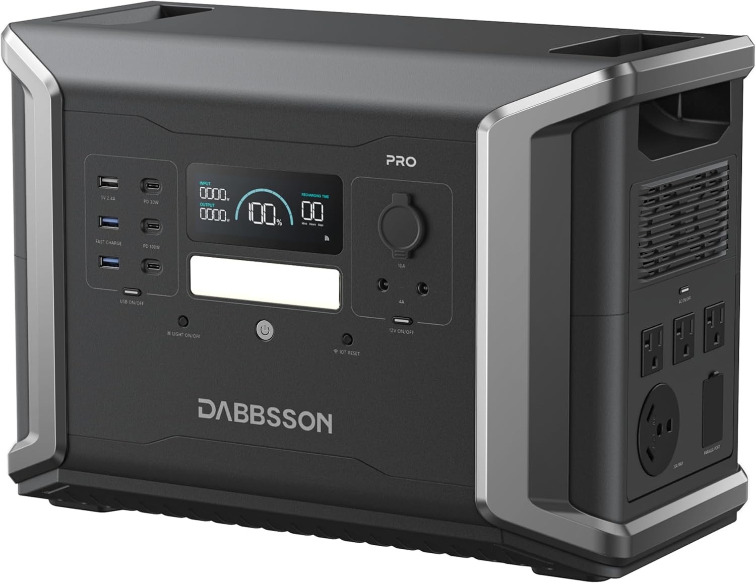 Dabbsson 2400W 1382Wh Portable Power Station Solar Generator LFP Battery Outdoor