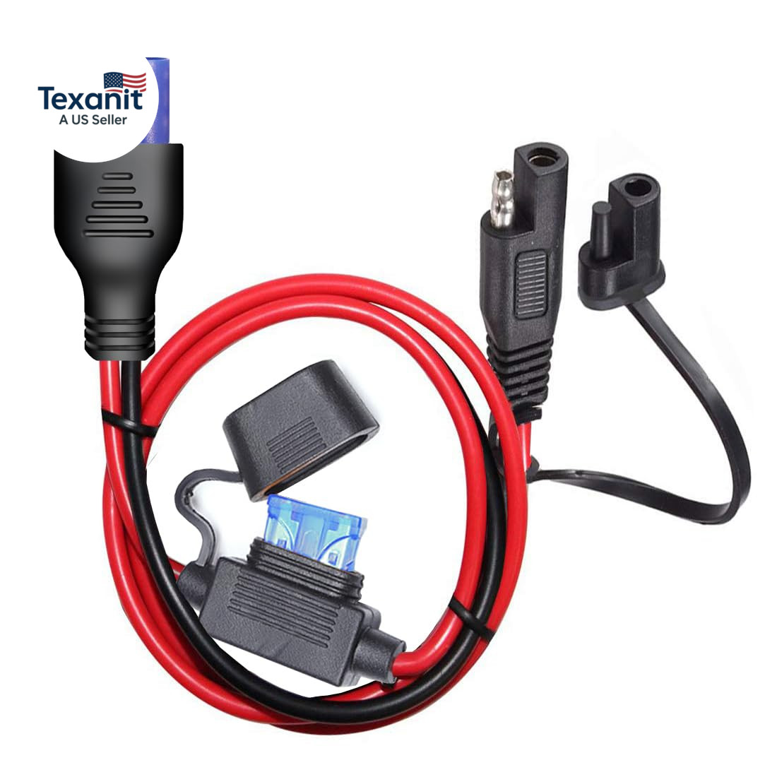 10AWG SAE to EC5 Connector Extension Cable,With 15A Protection Fuse for Safety,S