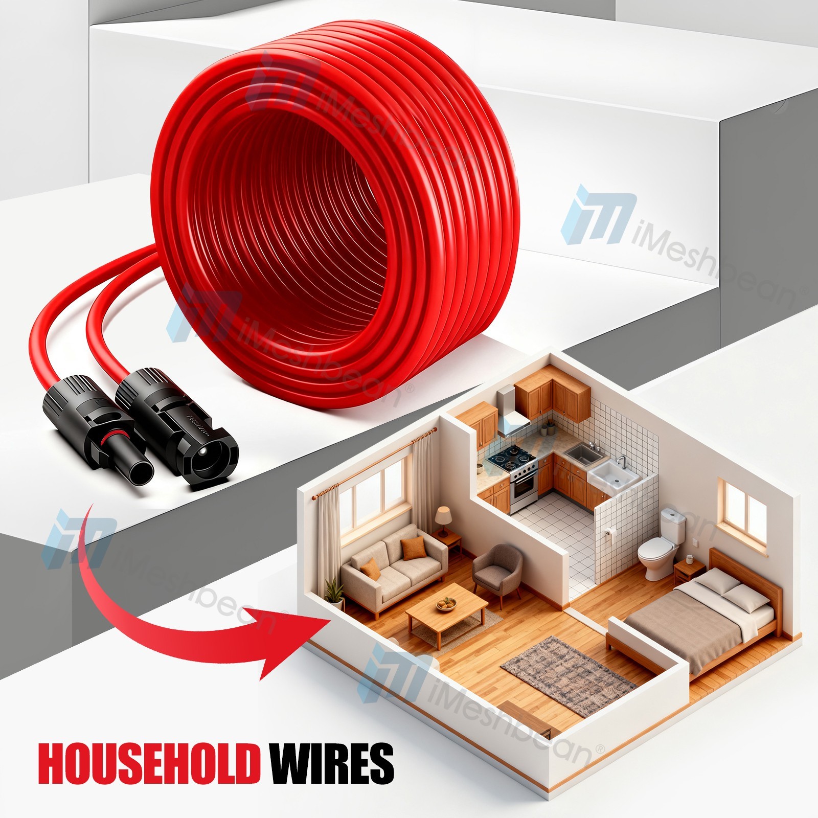 10AWG Solar Panel Extension Cable Tinned Copper Solar Cable PV Wire Connectors